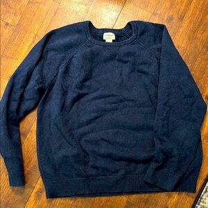 L.L. Bean Blue Crewneck Sweater Timeless Knit Design